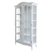 French Provincial Louis Classic Glass Display Cabinet Bookcase