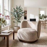 Contemporary Cozy Modern Tulip Blossom Upholstered Accent Chair