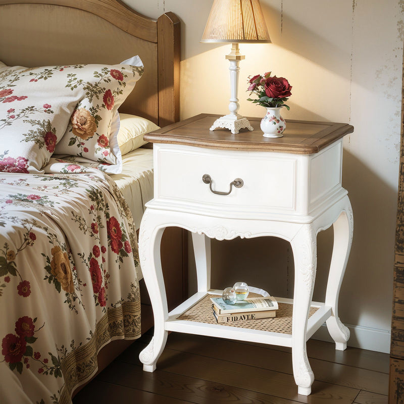 French Provincial Provence Bedside Lamp Table