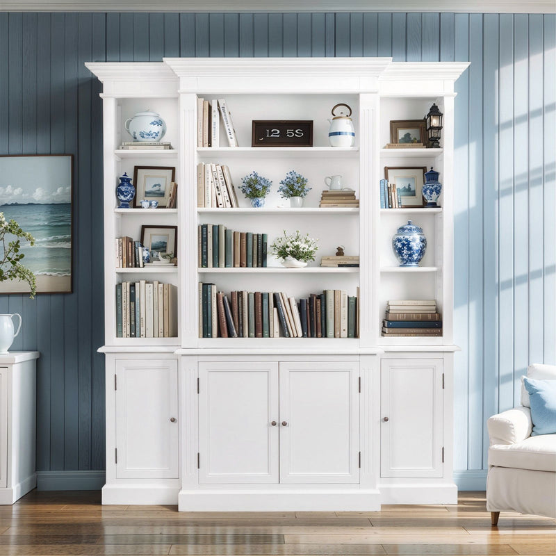 Hamptons Halifax Buffet and Hutch Furniture Bookcase Cabinet