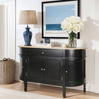 Hamptons Coastal Curve Sideboard Buffet & Ash Top Console Cabinet