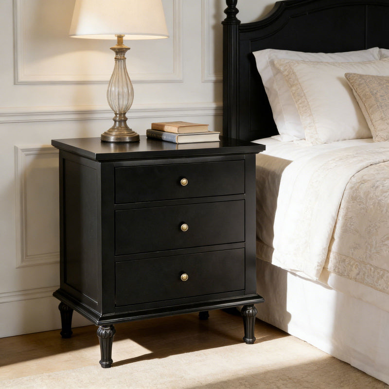 Hamptons Heritage 3 Drawer Bedside Lamp Table