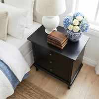 Hamptons Heritage 3 Drawer Bedside Lamp Table