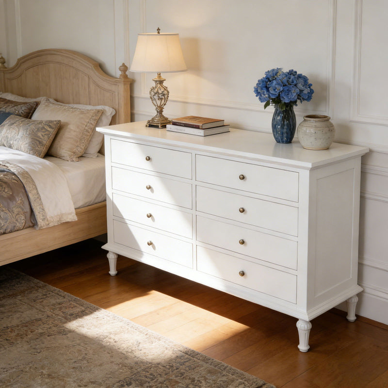 white tallboy dresser Hamptons Coastal Beach Cross Leg Bedside Table