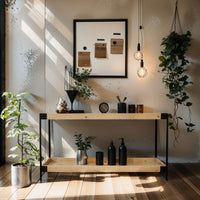 Industrial Detroit Loft Oak Console Hall Table