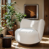 Cozy Modern Tulip Blossom Swivel Upholstered Accent Chair