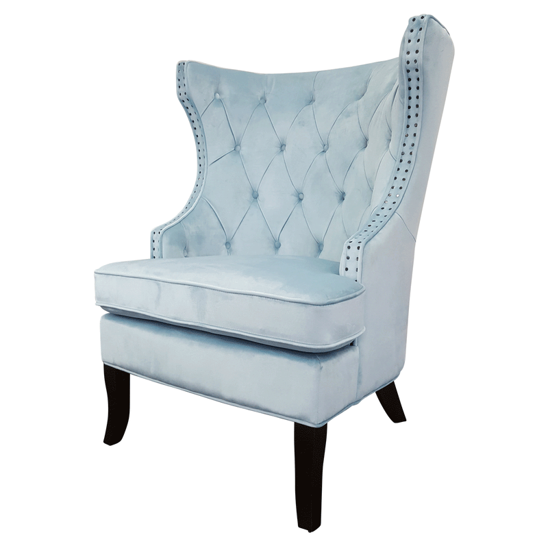 French Provincial Chesterfield Oxford Upholstered Wingback Lounge Armchair Sofa