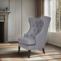 French Provincial Chesterfield Oxford Upholstered Wingback Lounge Armchair Sofa