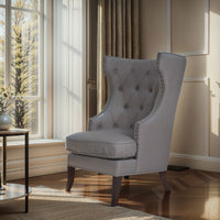 French Provincial Chesterfield Oxford Upholstered Wingback Lounge Armchair Sofa