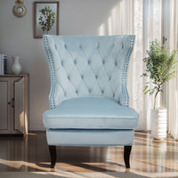 French Provincial Chesterfield Oxford Upholstered Wingback Lounge Armchair Sofa