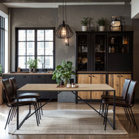 Industrial Detroit Loft Parquet Oak Trestle Dining Table