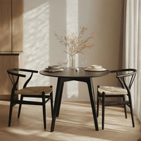Contemporary Scandinavian Set of 2 Replica Hans Wegner Wishbone Chairs