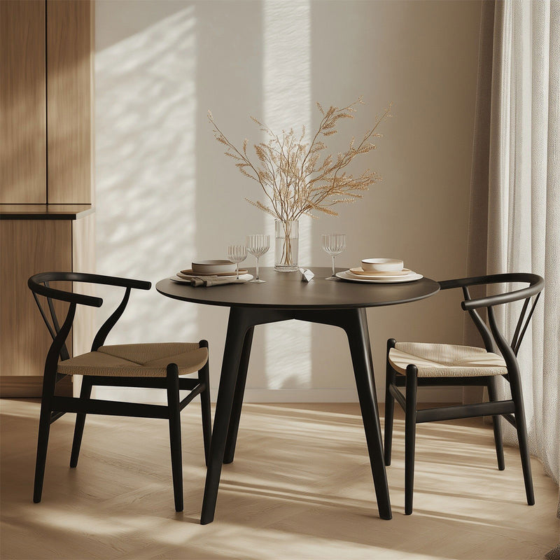 Contemporary Scandinavian Set of 2 Replica Hans Wegner Wishbone Chairs
