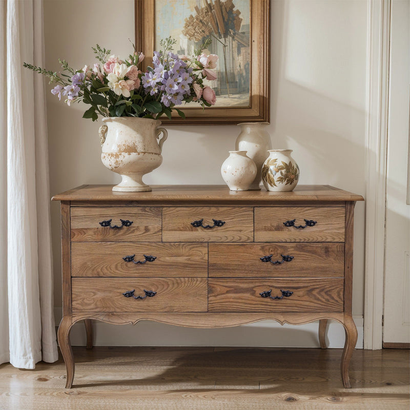 French Provincial Provence 7 Drawer Chest Cabinet