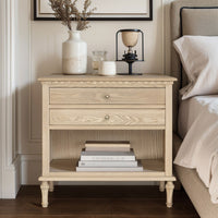 Hamptons Halifax Two Drawers Bedside Table