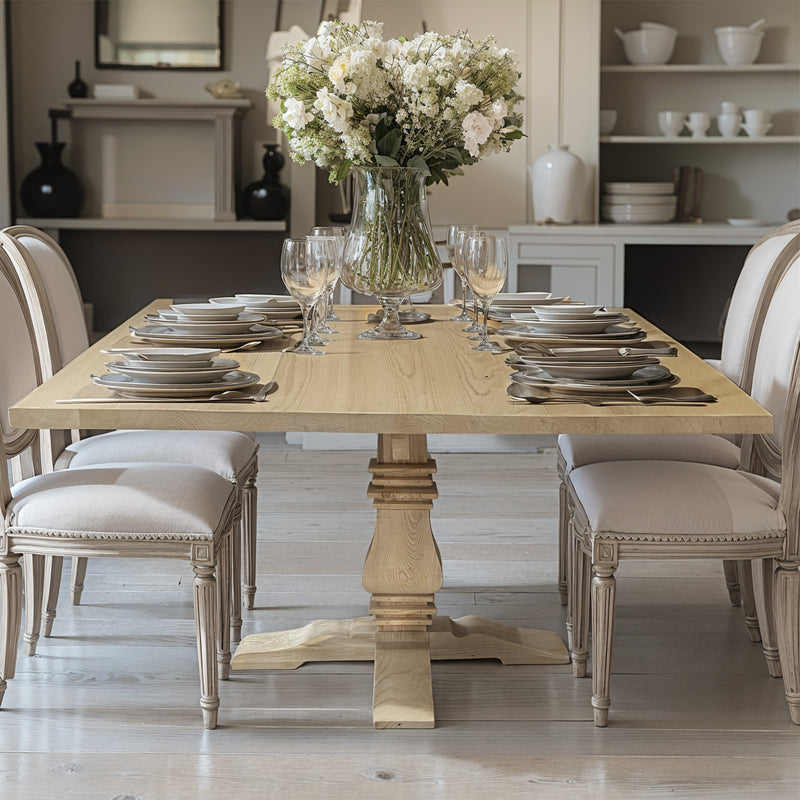 French Provincial Chateau Pedestal Square Dining Table