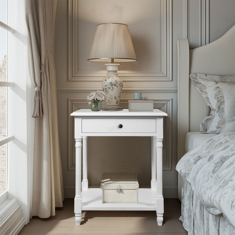 French Provincial Country Bedside Lamp Table