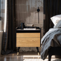 Contemporary Modern Harper 2 Drawer Bedside Table