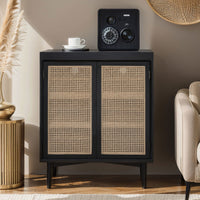 Contemporary Scandinavian Nordic Rattan Storage Cabinet