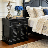 (Factory Second) Hamptons Classic 1 Drawer Bedside Table with Louvered Doors