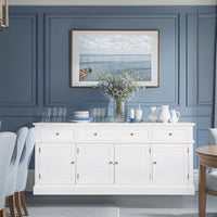 Hamptons Coastal Seaside Louvre Door Sideboard Buffet