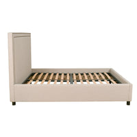 Contemporary Modern Maddy Upholstered Studded Square Queen Bed Frame