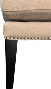 Contemporary Modern Iago Studded Upholstered Wingback Lounge Chair