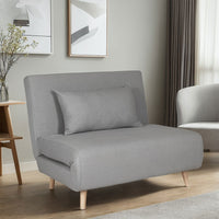 Contemporary Modern Siesta 1.5 Seater Versatile linen Lounge Sofa Bed