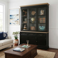 Hamptons Sorrento Buffet and Hutch Glass Display Bookcase