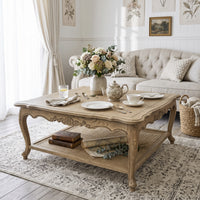 French Provincial Louis Square Coffee & Tea Table