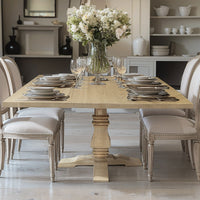 French Provincial Chateau Pedestal Square Dining Table