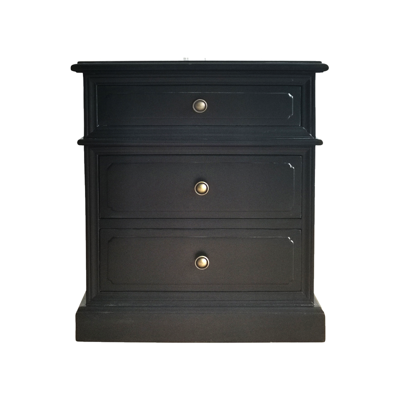 Hamptons Halifax 3 Drawer Bedside Lamp Table