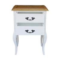 French Provincial Louis Classic 2 Drawer Bedside Lamp Table