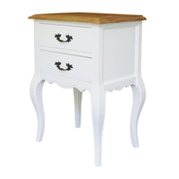 French Provincial Louis Classic 2 Drawer Bedside Lamp Table