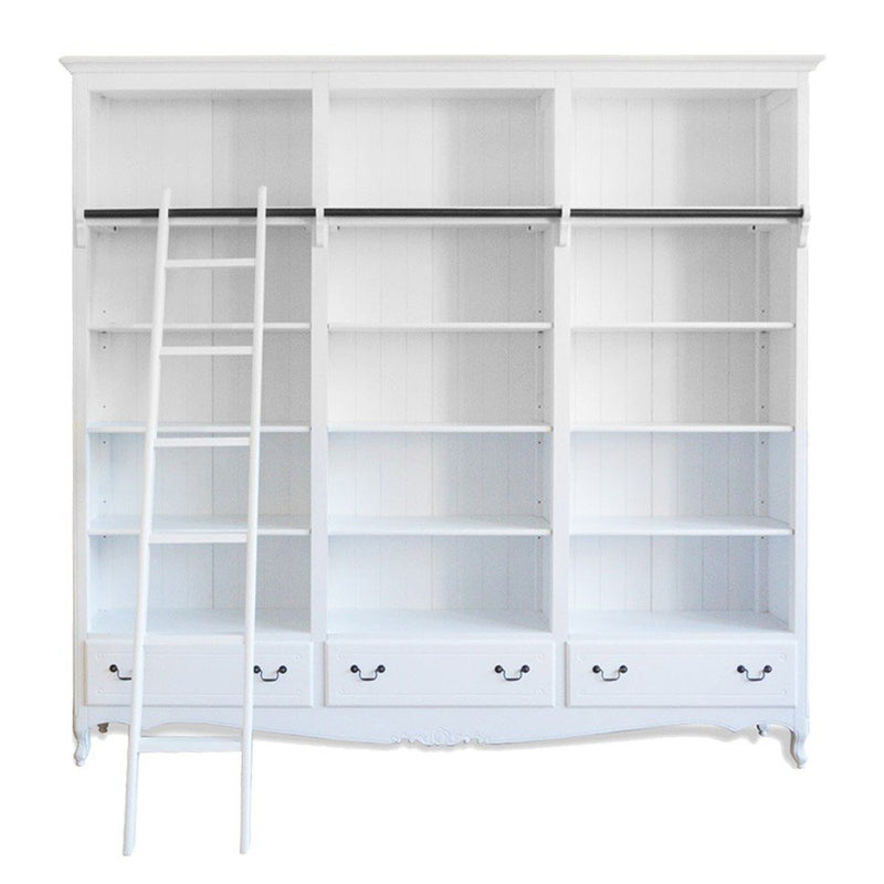 Early Bird Pre-order: Extra $1,000 OFF - French Provincial Louis Classic Library Bookcase with Ladder