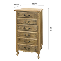 French Provincial Louis 6 Drawer Tallboy Cabinet