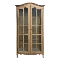 French Provincial Louis Classic Glass Display Cabinet Bookcase