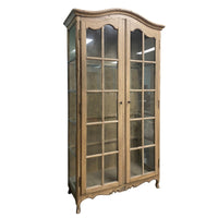 French Provincial Louis Classic Glass Display Cabinet Bookcase