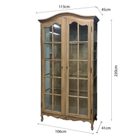 French Provincial Louis Classic Glass Display Cabinet Bookcase