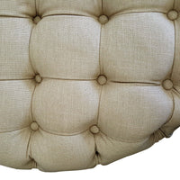 French Provincial Chesterfield Marco Large Round Tufted Pouffe Ottoman