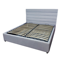 Contemporary Modern Heather Gas Lift Storage Queen Bed Frame