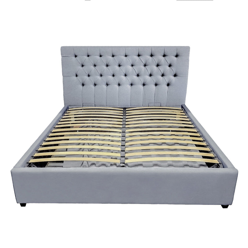 Georgia Queen GAS LIFT Button Tufted Chesterfield Storage Bed Frame