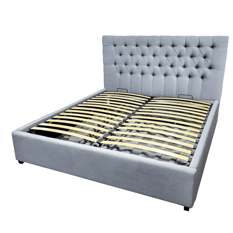 Georgia Queen GAS LIFT Button Tufted Chesterfield Storage Bed Frame