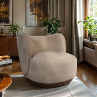 Cozy Modern Tulip Blossom Swivel Upholstered Accent Chair