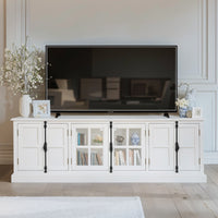 French Provincial Rustic Charm Glass-Door TV Entertainment Unit