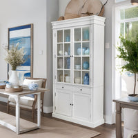 Hamptons Coastal 2 Glass Door Display Cabinet Bookcase