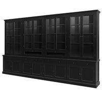Hamptons Halifax Glass Door Hutch Modular Display Buffet Cabinet Bookcase Cupboard