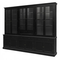 Hamptons Halifax Glass Door Hutch Modular Display Buffet Cabinet Bookcase Cupboard