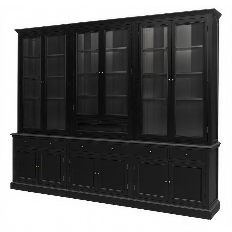 Hamptons Halifax Glass Door Hutch Modular Display Buffet Cabinet Bookcase Cupboard