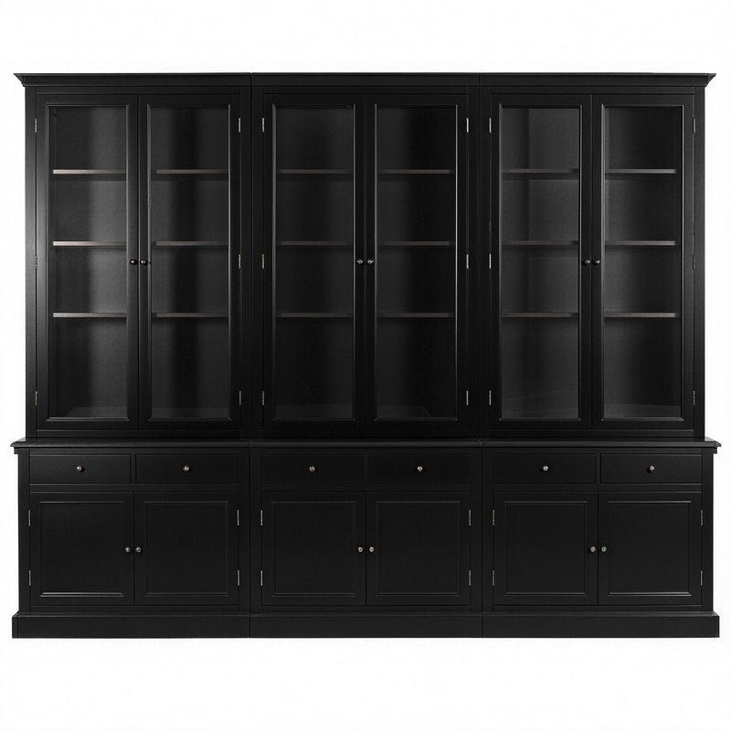 Hamptons Halifax Glass Door Hutch Modular Display Buffet Cabinet Bookcase Cupboard